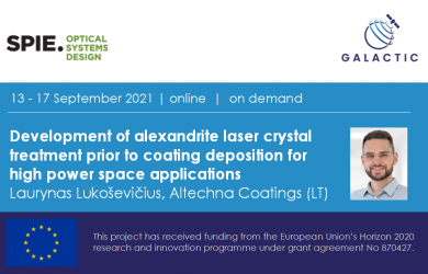 Video presentation on Alexandrite laser crystal pretreatment at the SPIE Optical Systems Design 2021