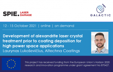 GALACTIC to present results on the pretreatment of Alexandrite laser crystals at the SPIE Laser Damage 2021 conference