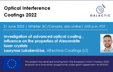 Poster presentation at Optical Interference Coatings 2022